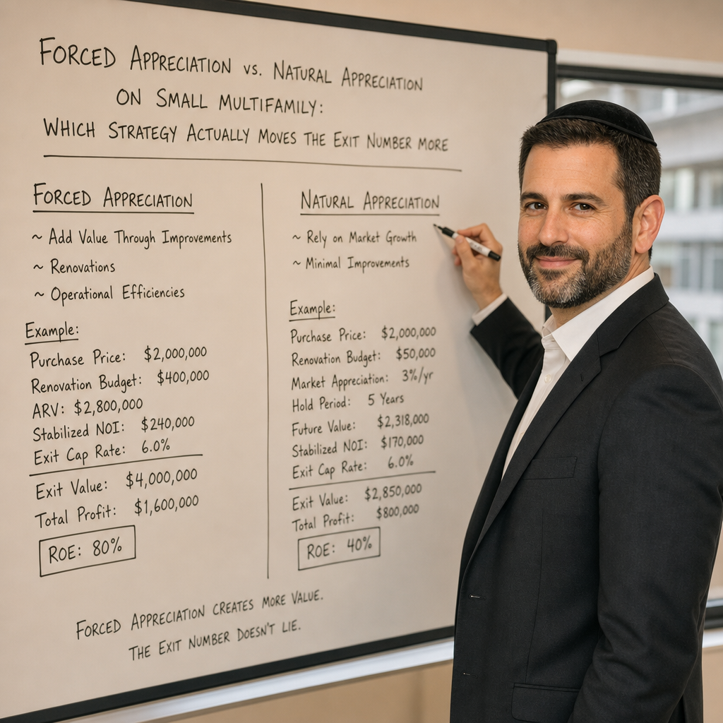 Forced Appreciation vs. Natural Appreciation on Small Multifamily: Which Strategy Actually Moves the Exit Number More