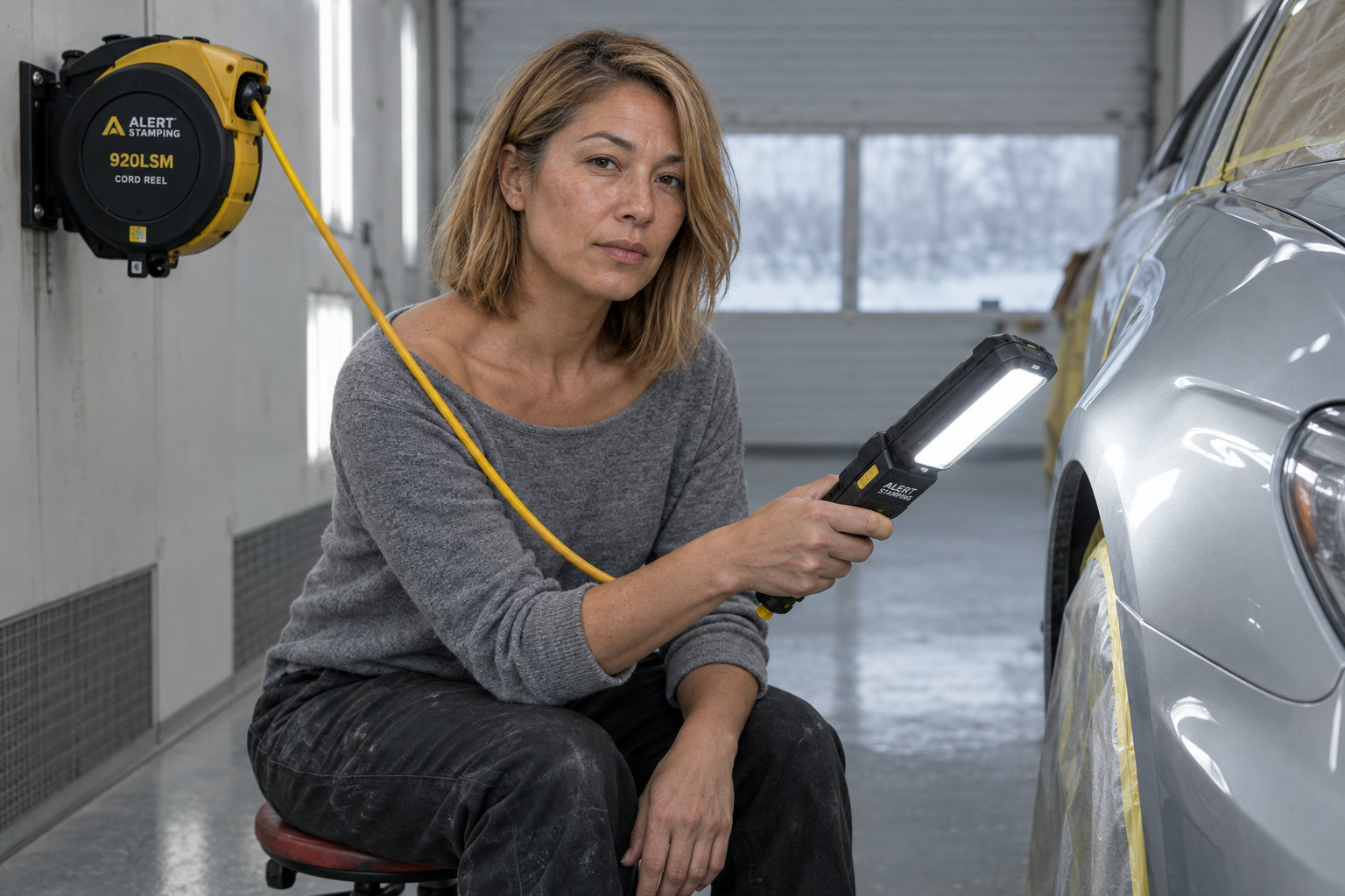 An Edmonton Collision Shop Estimator Asked: "Does the Alert Stamping 920LSM Cord Reel With LED Light Produce Enough Lumens for Paint-Match Colour Inspection?", The Answer